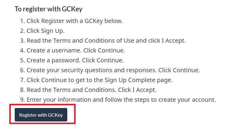 register GC key account