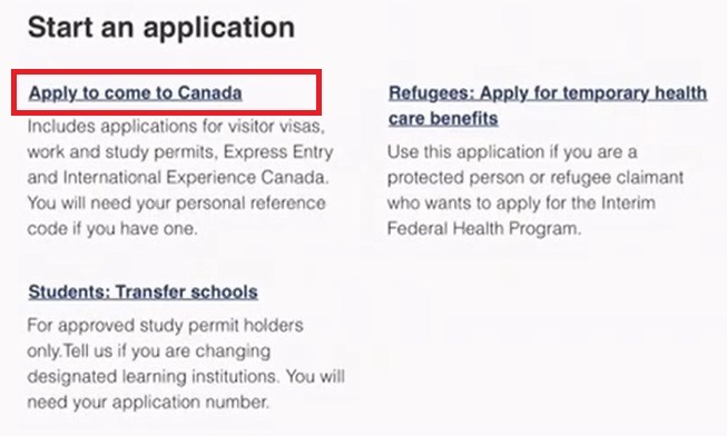 apply to come to canada