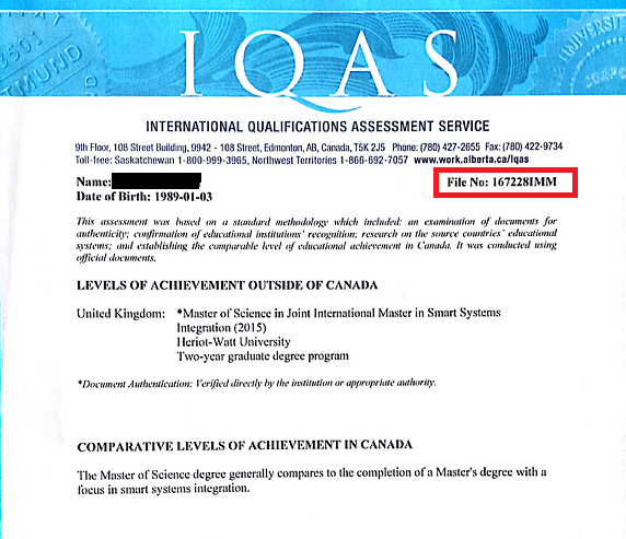 iqas eca certificate number