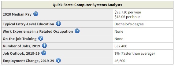 computer analyst job business degree